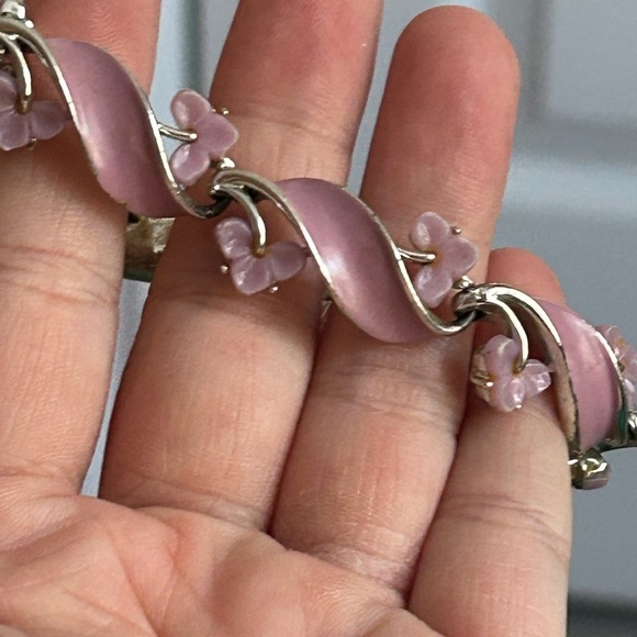 LISNER VINTAGE 1960 Pink Enamel Bracelet 7 inches 💗 - Picture 8 of 8
